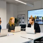 Home 21 언어적 편향을 줄이기 위한 커뮤니케이션 전략 - A diverse group of Dutch professionals engaged in a lively, inclusive meeting in a modern office set...